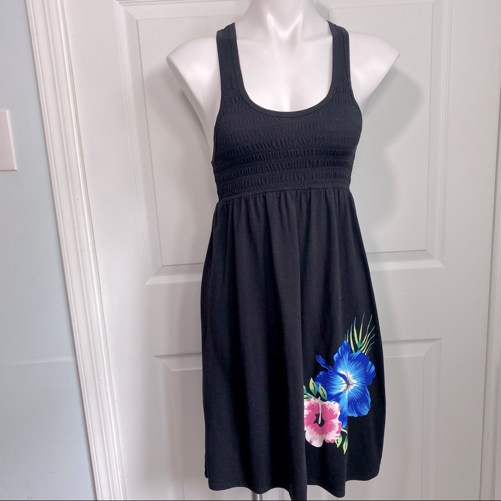 Feathers Black Sleeveless Dress